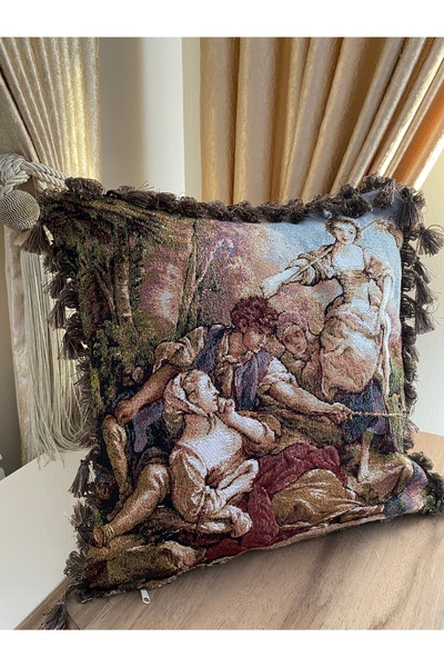 MYHOMEGOBLEN Jacquard Tapestry Woven Tassel Decorative Throw Pillow Case