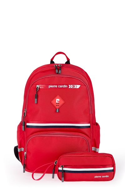 Pierre Cardin Унисекс комплект ученически чанти Pcset07pc18001201-червен