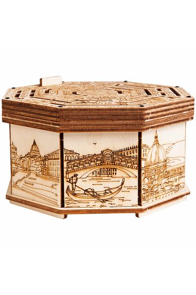 esc welt - Wooden Puzzle Box - LABYRINTH - 3D Puzzle with SECRET Compartment - Wood