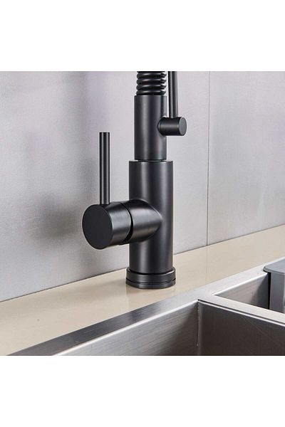 CasaVie Kitchen faucet, with 2 flow functions, pull-out shower, touch sensor, black, code 1391