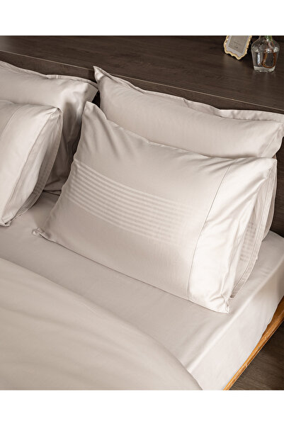 Madame Coco Reverie King Size Pamuklu Bambu Armürlü Nevresim Takımı - Taş