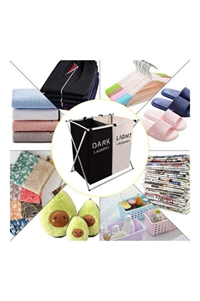 Primo Plus Dirty Clothes Storage Basket ,Tall Divided Laundry Sorter with Removable Bag