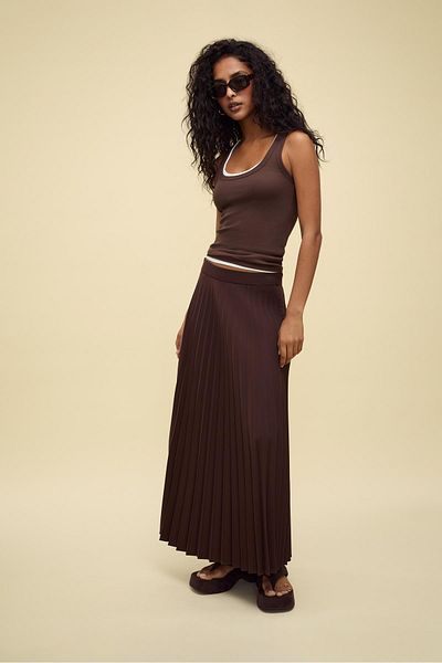 Stradivarius Pleated midi skirt
