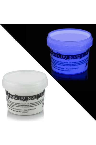 PROCART Vopsea fluorescentă reactivă UV invizibilă, albă transparentă 30 g