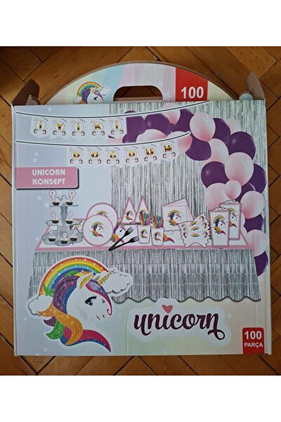 craftbaskitasarim 100 de piese ornamentale pentru ziua de naștere Unicorn Con...