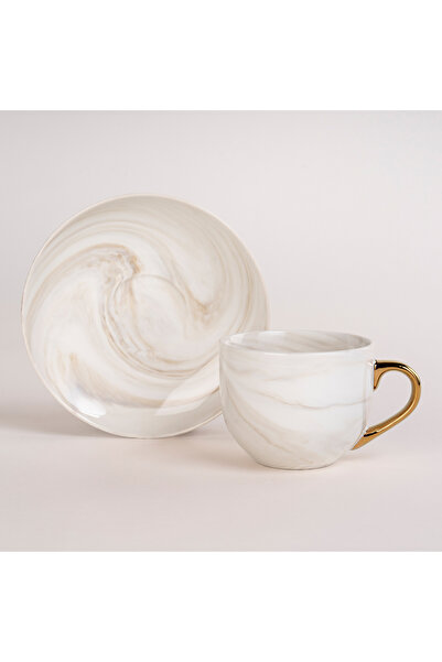 Dallaty طقم فناجين شاي إنجليزي من الرخام البيج من لا ميسا، 12 قطعة