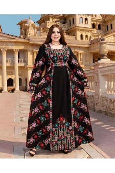 AFandina Gulf jalabiya with patterned embroidery A-242