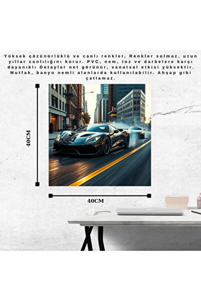 Ti Play Slika bez okvira sa temom trkačkih automobila, PVC, 40x40 cm