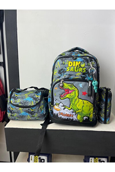 CMZ COLLECTİON Set de 3 piese Dinosaur First School - Geantă - Trusă pentru c...