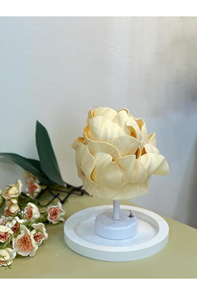 Maison Avf Set of 2 Butter Yellow-Eva Anemone Wireless Table Lamp - Bottom Wh...