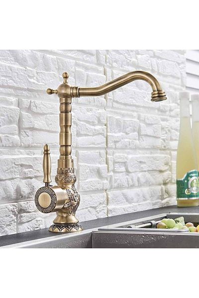 CasaVie Baterie lavoar/bucatarie retro, inalta, cu montare pe chiuveta sau blat, cod 1320