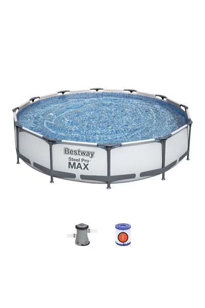 BESTWAY مجموعة حمام سباحة بإطار فولاذي احترافي 366 × 76 سم