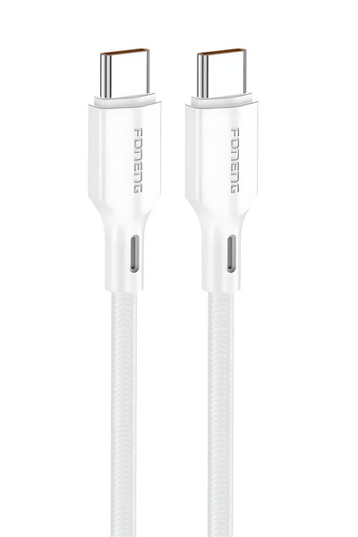 Fibaks Samsung Huawei Xiaomi iPhone Uyumlu 60W Type-C to Type-C 1 Metre Foneng Örgü Hızlı Şarj Data Kablosu