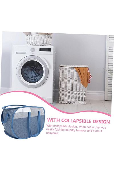 COOYA Foldable Laundry Hamper,Large Capacity,Wear-Resistant Material,Suitable for Bathroom Bedroom,Blue