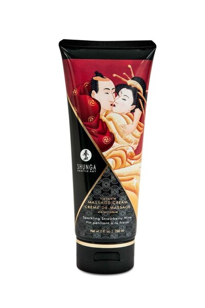 Shunga Cremă de masaj aromatică, Shunga, 200 ml, Căpșuni