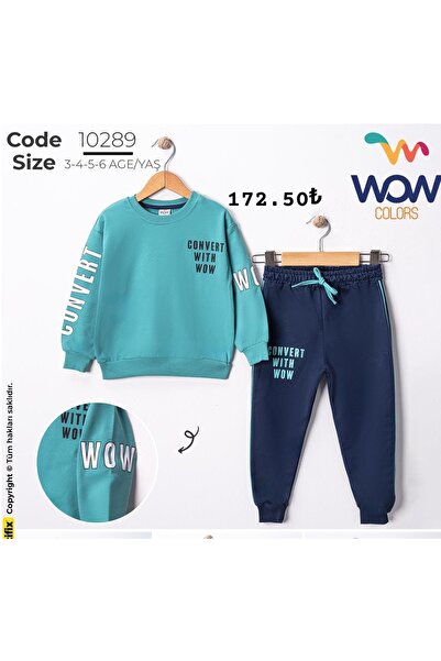 NURTOPU Boy's Tracksuit Set Seasonal Bottom Top 2 Thread Cotton Fabric