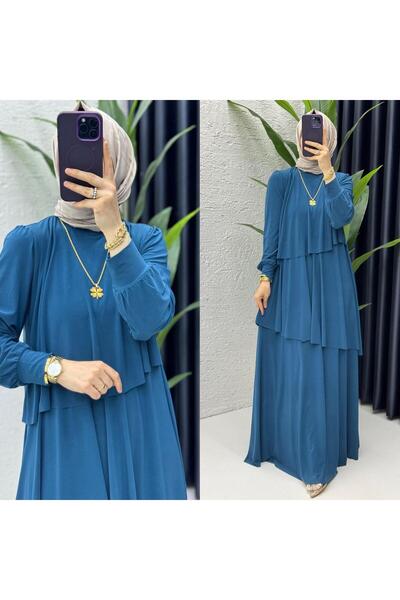 FIRSTESLEM Premium Flexible Layered Summer Fabric Hijab Women's Dress