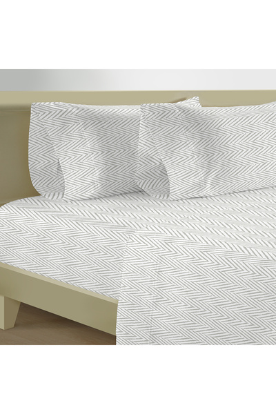 Cottage 200TC cotton fitted sheet - 180*200cm, grey