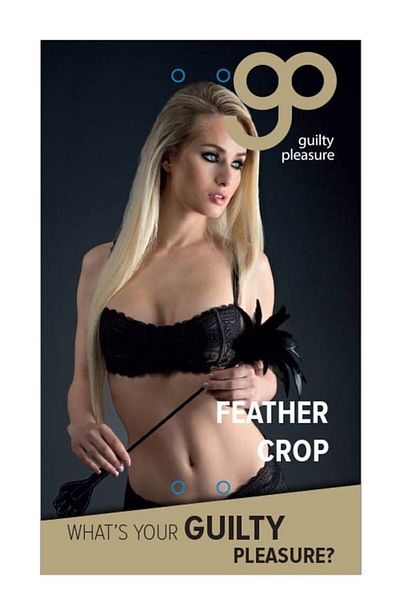 Guilty Pleasure Double Riding Crop, Guilty Pleasure, Feather Crop, Black