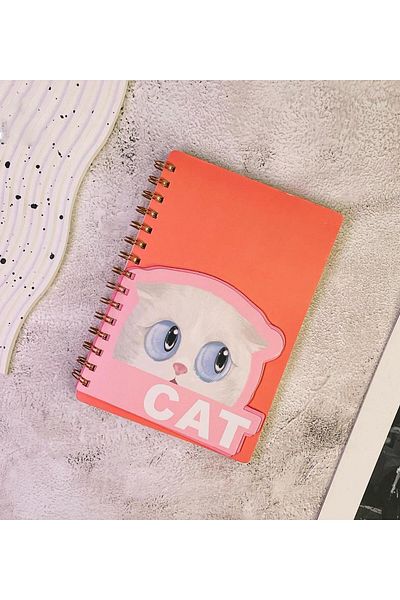Gift Moda Σπειροειδές σημειωματάριο Cute Cat με κάλυμμα