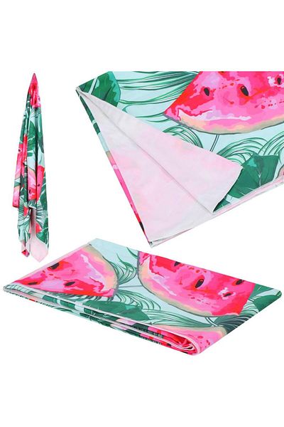 SERSIMO Quick-drying beach towel, carrying case, 90x180cm, watermelon pattern