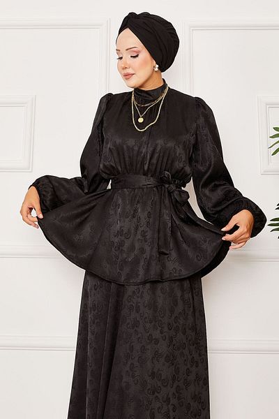 EBRUTESETTÜR Costum dublu jacquard cu centură mobilă cu talie elastică