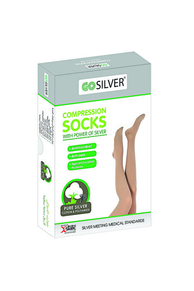 Gosilver Go Silver Over Knee High, Compression Socks (23-32 mmHG) Closed Toe ...