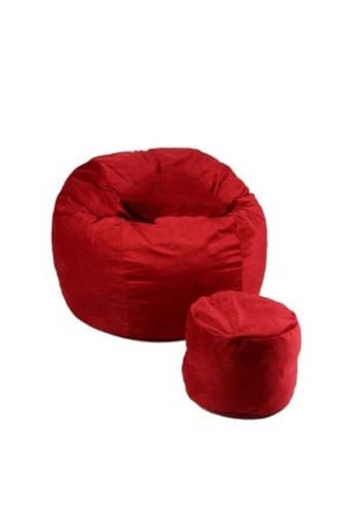 Pufrelax Set Fotoliu King Size cu Otoman (suport picioare), Material Textil - Red Diamond