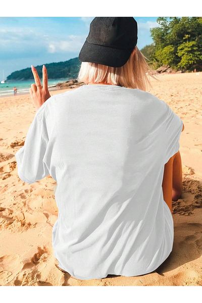 aynewmoda Women's Fashion Short Sleeve Shoulder Strap T-Shirt Creative Drink Printed One Piece T-Shirt