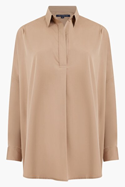 French Connection Rhodes Crepe Popover Shirt