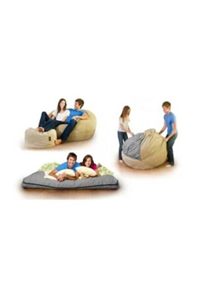 Pufrelax Set Fotoliu King Size cu Otoman (suport picioare), Material Textil - Moon Grey