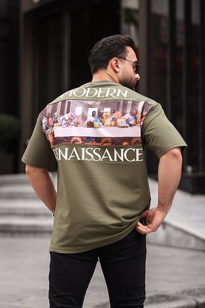 STOCX Oversize Men's T-Shirt - Modern Renaissance Printed Back Detail
