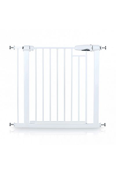 NUKIDO Poarta siguranta pentru copii Alb din metal,extensibila 77-108.5 cm,blocare de siguranta,sise