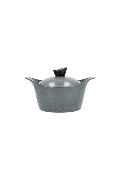 Lahoya granite pot with grey lid 24 cm