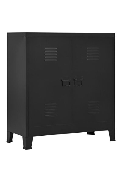 vidaxl Industrial Storage Chest Black Steel