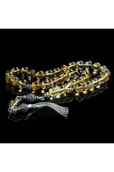 TESBİHCİBABA Million Year Miracle Fossil Drop Amber Prayer Beads