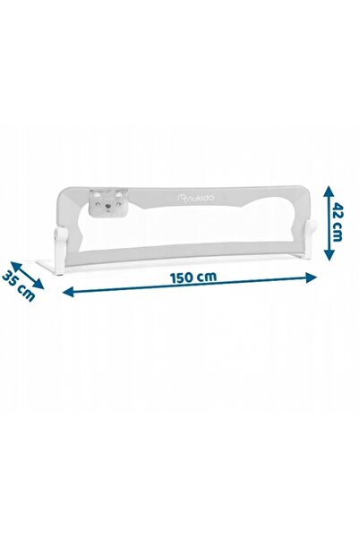 NUKIDO Bed guardrail 150x35 x42 cm Grey