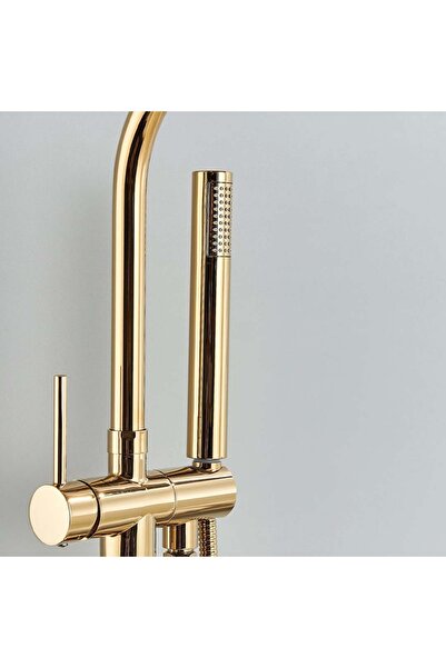 CasaVie Baterie freestanding cu cadru rotund, auriu lucios, cod 1564