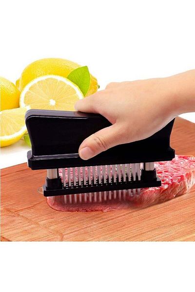 COOYA Meat Tenderizer with 48 Stainless Steel Ultra Sharp Needle Blades,Kitchen Cooking Tool Best for BBQ