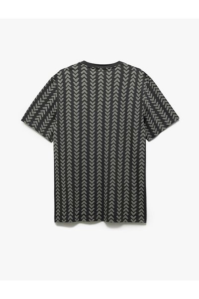 Koton Crew Neck Short Sleeve Regular Fit Cotton Printed T-Shirt