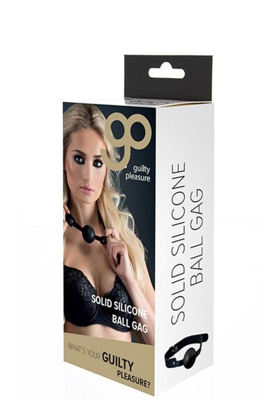 Guilty Pleasure Silicone Ball Gag Mask, Guilty Pleasure, Black, 4 cm