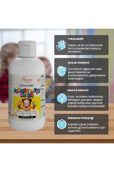 LiderGlobal . Rose White Finger Paint 250 Gr 903970