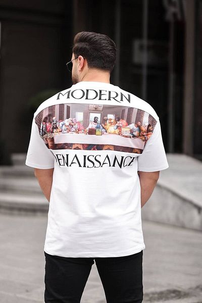 STOCX Oversize Men's T-Shirt - Modern Renaissance Printed Back Detail
