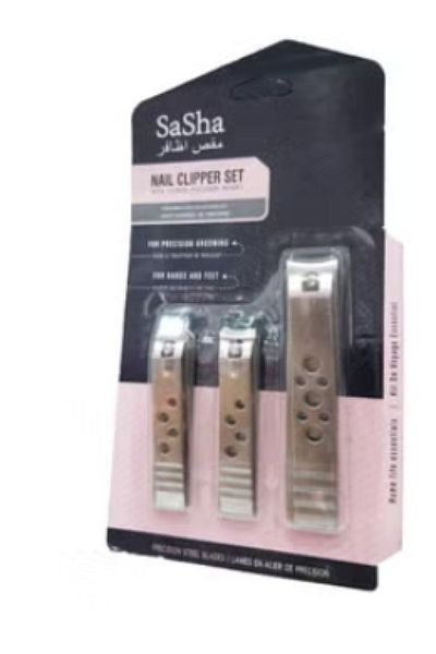 SASHA Nail Clipper Set, 3 Pieces, Elegant Design