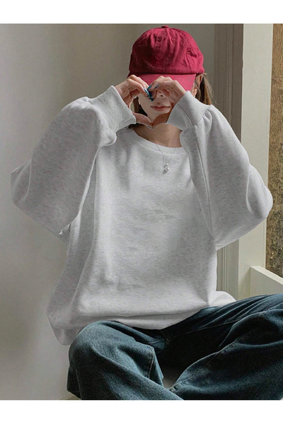 Lider Leather Unisex Φούτερ με λαιμόκοψη Ο, Βασικό, XS-6XL, Ριχτό, με 2 Κλωστές