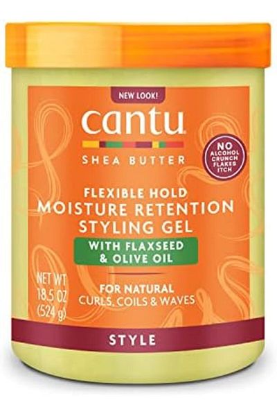 Cantu Hair Gel for All Hair Types, 18.5 oz, Shea Butter, Flaxseed, and Olive Oil