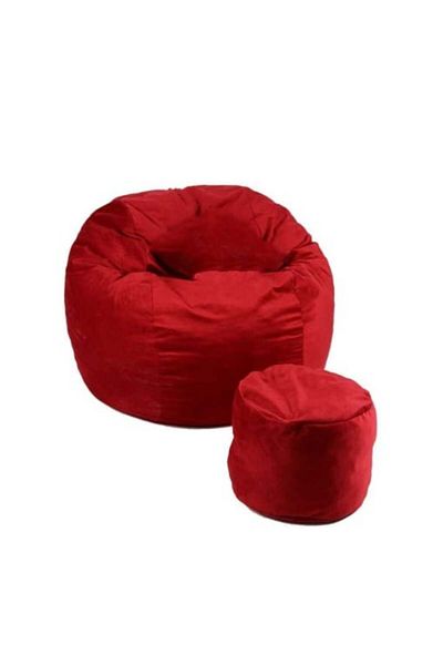 Pufrelax Set Fotoliu King Size cu Otoman (suport picioare), Material Textil - Red Diamond