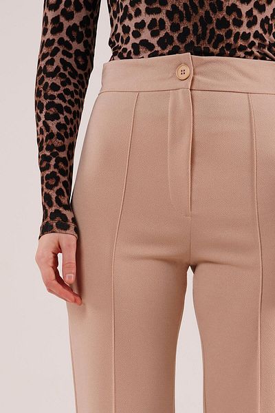 modamtn Single Button Stone Trousers with Front Stitching Detail