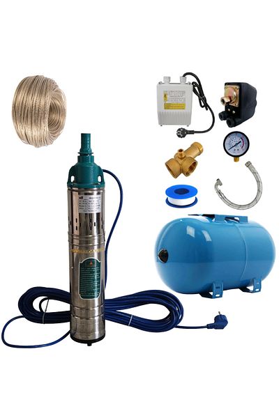 Campion Kit Hidrofor Completo 24L cu Pompa Submersibila 1.1KW, 160m, 3.5 m³/h Campion® QGD
