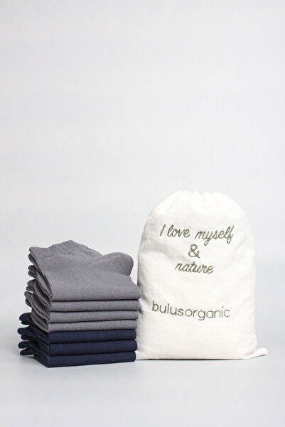 Buluş Organic 7 ζευγάρια γκρι, μπλε ναυτικό, βιολογικό βαμβακερό χτενισμένο β...